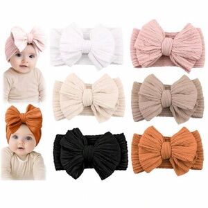 Kids Bow Headband Set - Pink, White, Cream, Black, Orange